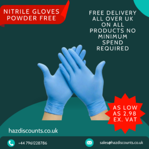 Nitrile Gloves Powder Free Latex Free All Sizes - S/M/L/XL Pack of 200s