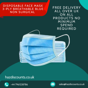 2000 Disposable Face Mask 3-Ply Breathable Blue Non Surgical /Medical Type 2R II