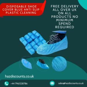 2000 Disposable Shoe Cover Blue Anti Slip Plastic Cleaning Overshoes Boot Safety
